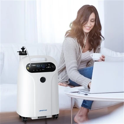 Asirans Kalite Longfian Nebulizer 5 lit oksijèn konsantrateur pòtab O2 machin